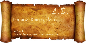 Lorenz Domicián névjegykártya